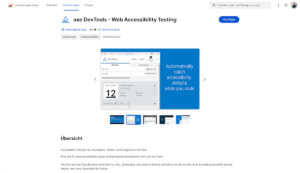 Screenshot von https://chromewebstore.google.com/detail/axe-devtools-web-accessib/lhdoppojpmngadmnindnejefpokejbdd?pli=1(29.Dezember 2023)